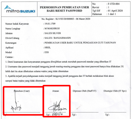 Cetak User